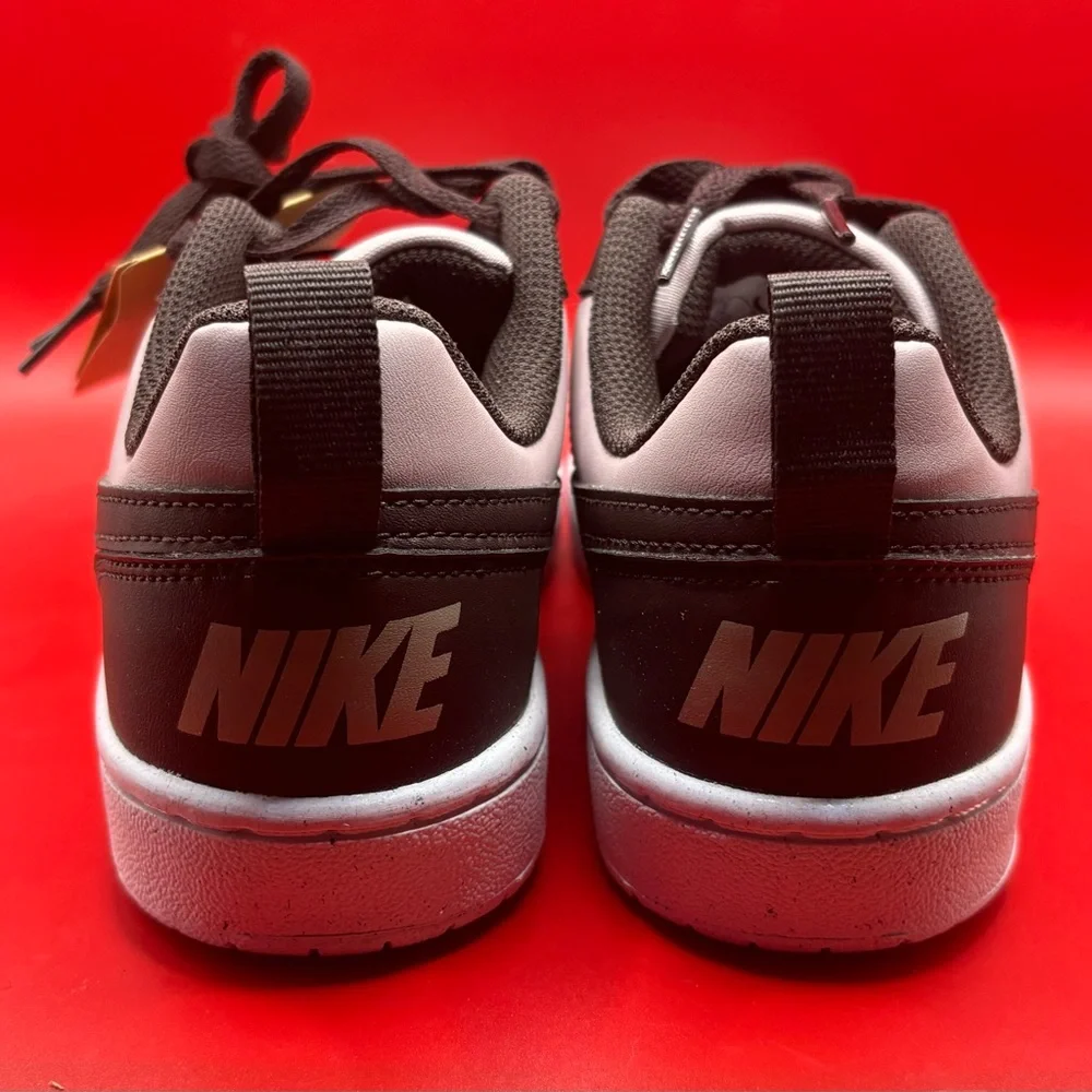 Nike Kids' Court Borough Recraft Low Top Brown & Pink Sz 4Y Easter Spring School